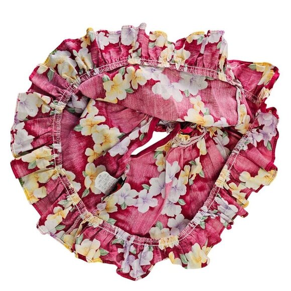 Hawaiian Station Baby Dress Size 6M Off Shoulder Tropical Pink Yellow Floral - Picture 5 of 8